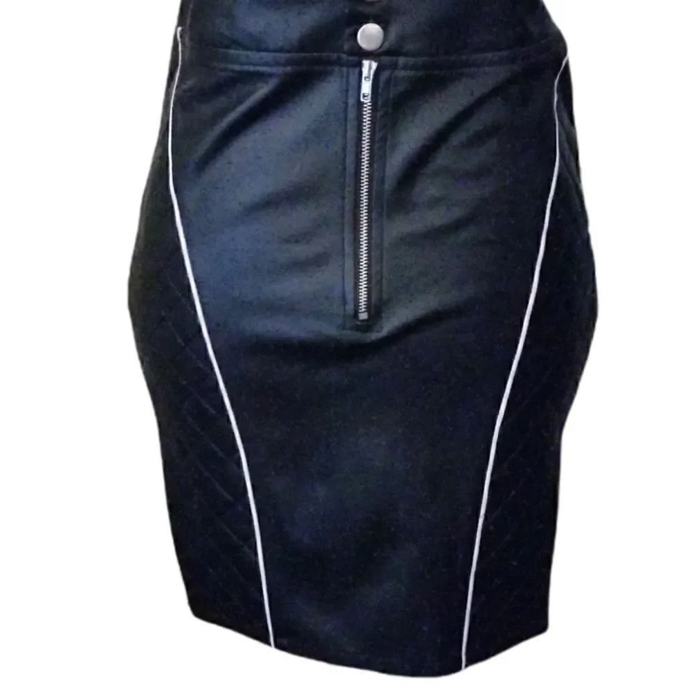 NWT Quilted leather asymmetrical moto skirt